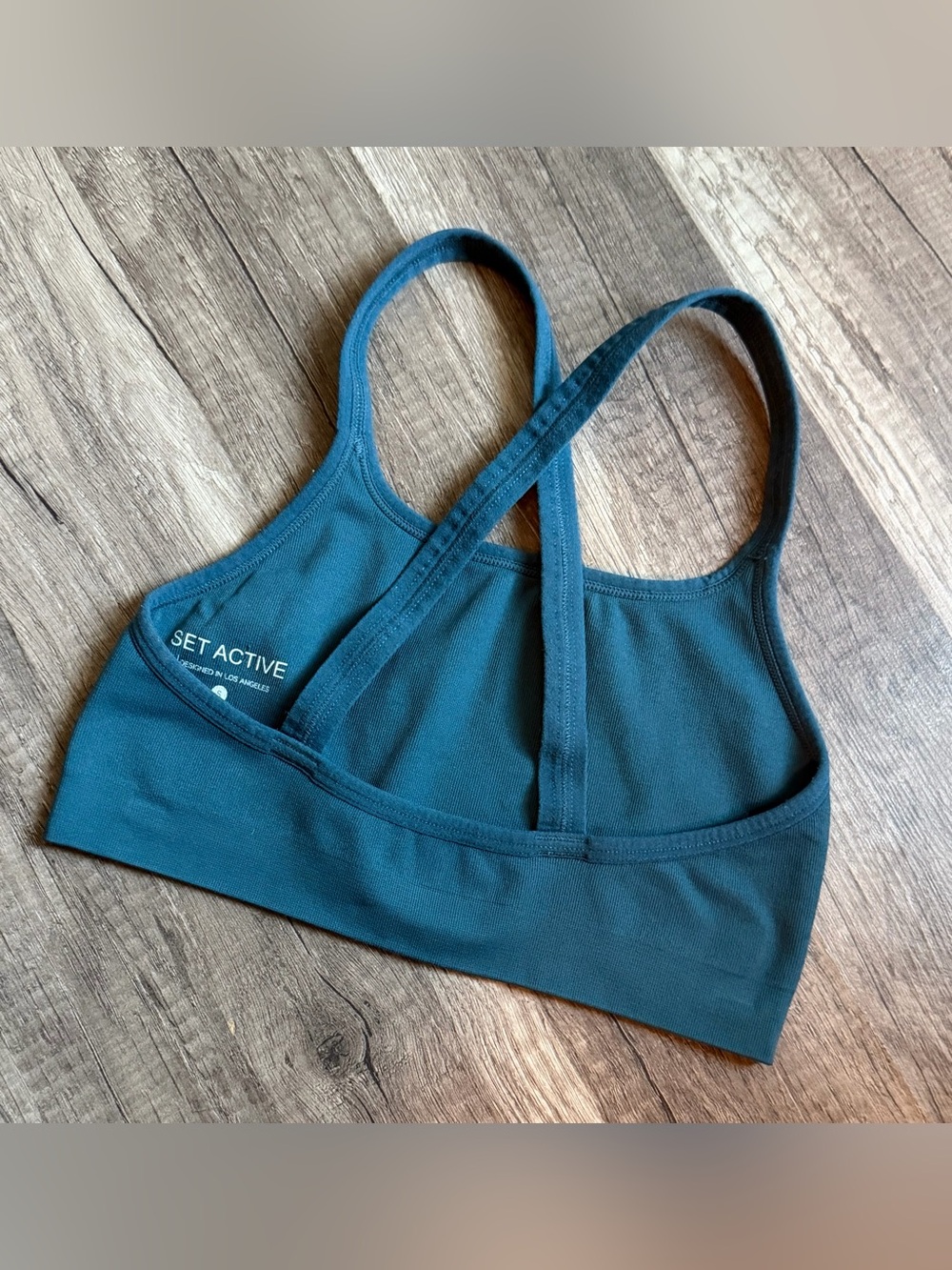 SET Active Deep Teal Seamless Sports Bra - Picture 3 of 5